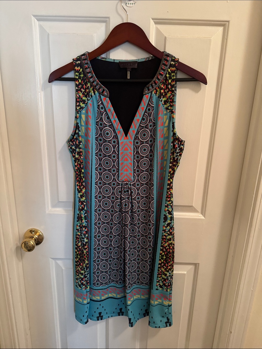 Hale Bob Sleeveless V-Neck Tank Top - Turquoise Multi